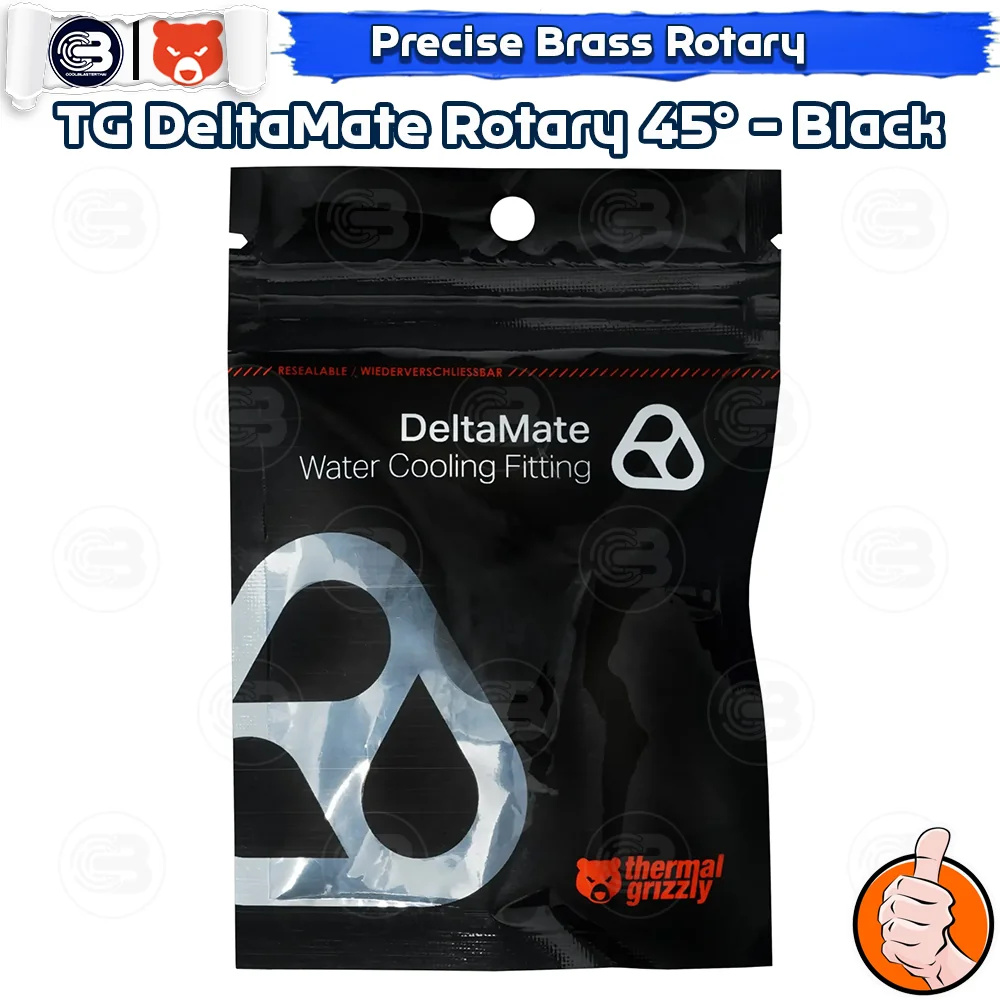 [CoolBlasterThai] THERMAL GRIZZLY DELTAMATE ROTARY 45° Fittings Black Machined Brass