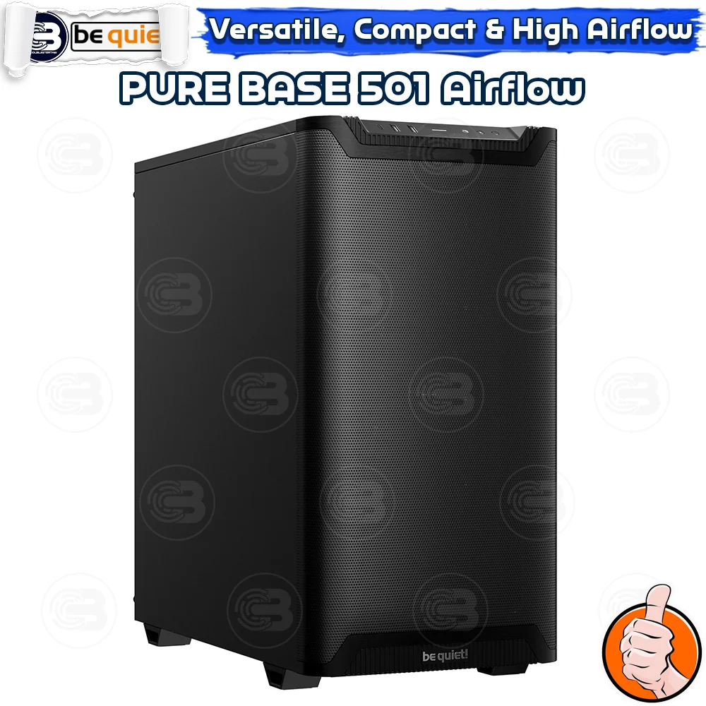 [CoolBlasterThai] Be Quiet PURE BASE 501 Airflow Black PC Case (BG074) ประกัน 3 ปี