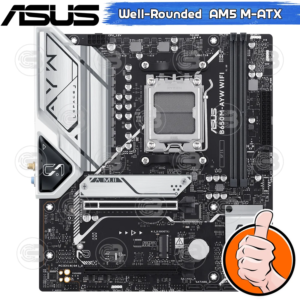 [CoolBlasterThai] ASUS MAINBOARD B650M-AYW WIFI AMD SOCKET AM5 DDR5 MICRO-ATX ประกัน 3 ปี