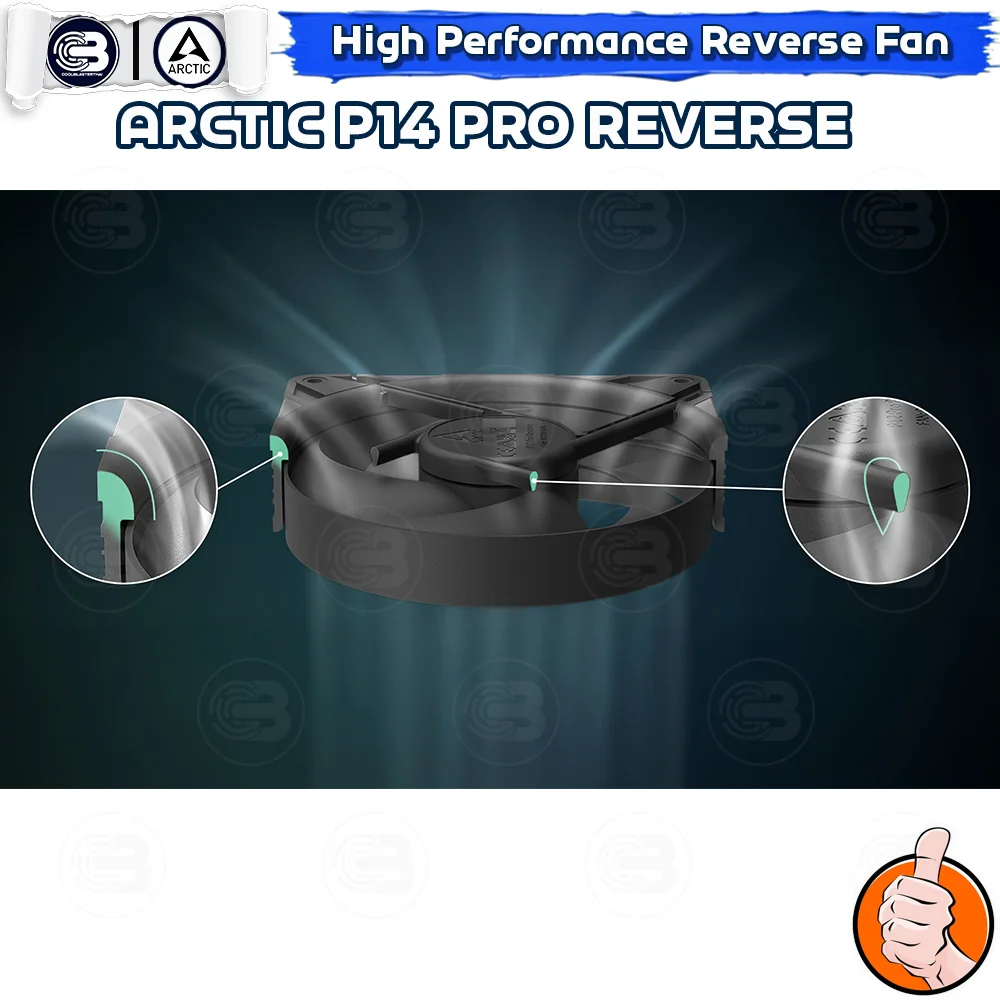 [CoolBlasterThai] ARCTIC P14 PRO REVERSE PST BLACK (140 mm.) X3 Value Pack PC Fan Case ประกัน 6 ปี
