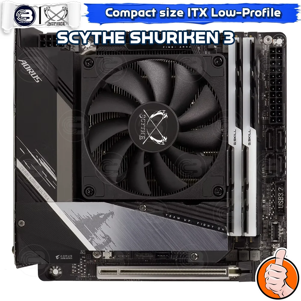 [CoolBlasterThai] SCYTHE SHURIKEN 3 Black Low-Profile CPU Cooler with 4 Heatpipes (AM5/LGA1851 Ready)