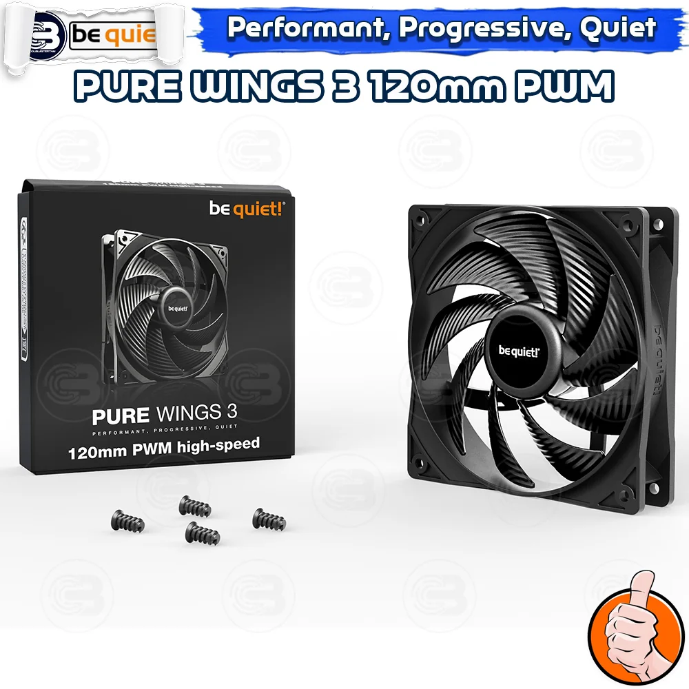 [CoolBlasterThai] Be Quiet Pure Wings 3 120 PWM high-speed PC Fan Case (BL106) ประกัน 3 ปี