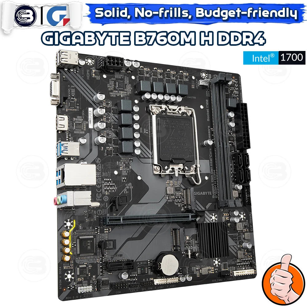 [CoolBlasterThai] GIGABYTE MAINBOARD B760M H DDR4 LGA 1700 MICRO-ATX ประกัน 3 ปี