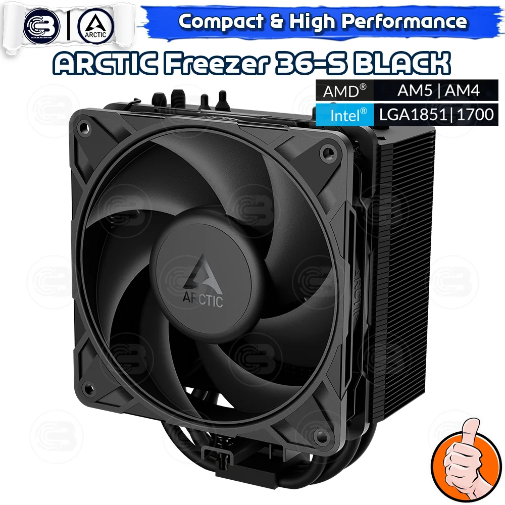 [CoolBlasterThai] ARCTIC FREEZER 36-S BLACK CPU Air Cooler (LGA1851/1700/AM5/AM4)