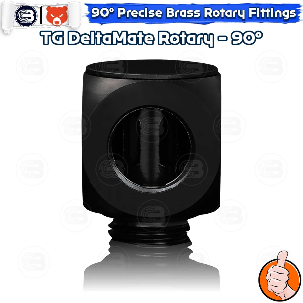 [CoolBlasterThai] THERMAL GRIZZLY DELTAMATE ROTARY 90° Fittings Black Machined Brass