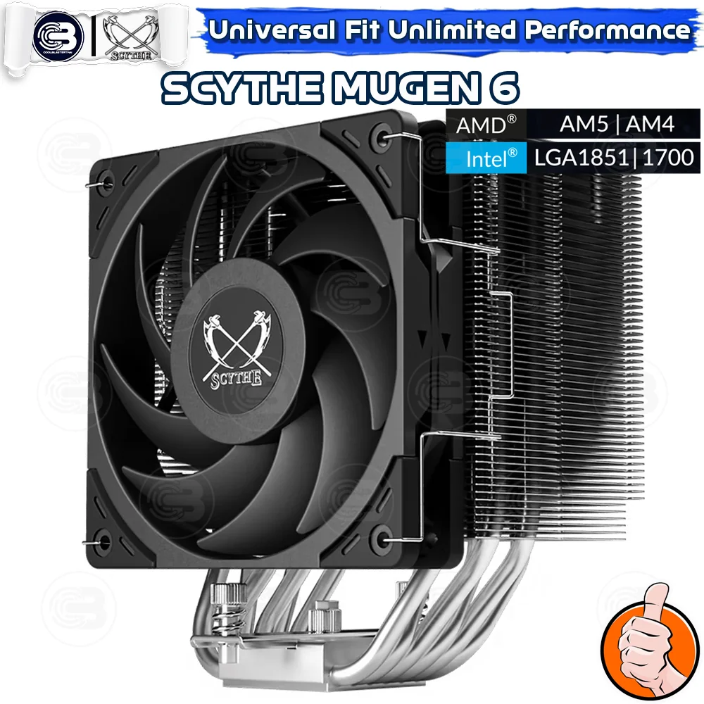 [CoolBlasterThai] SCYTHE MUGEN 6 CPU Cooler Single Tower 6 Heatpipes (AM5/LGA1851 Ready)