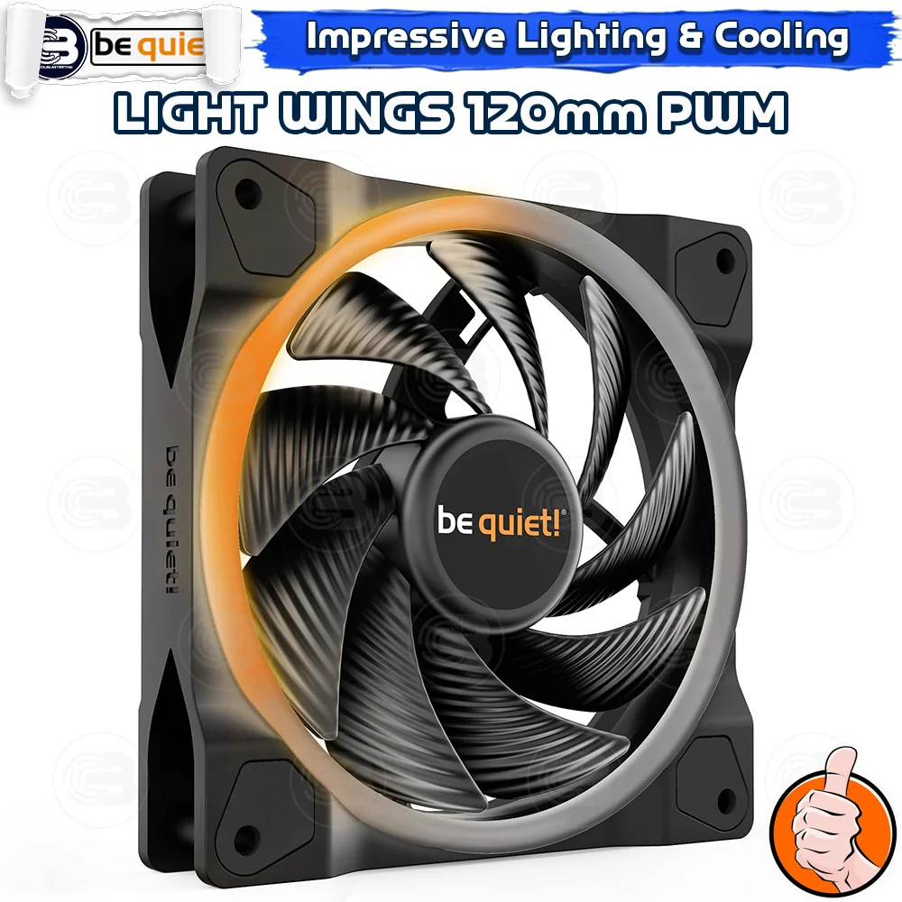 [CoolBlasterThai] Be Quiet Light Wings 120 PWM high-speed (3-Pack) PC Fan Case (BL077) ประกัน 3 ปี