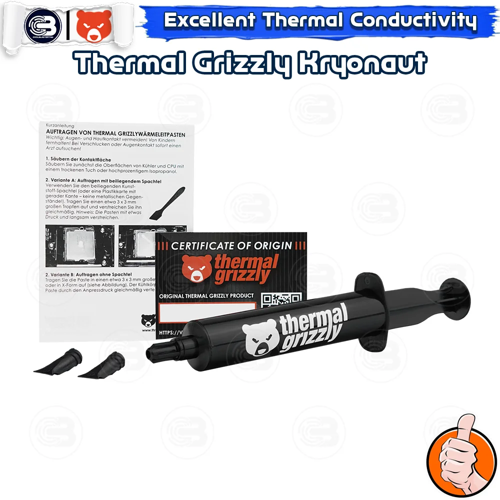 [CoolBlasterThai] THERMAL GRIZZLY KRYONAUT 37g.Thermal compound (ซิลิโคนนำความร้อน)