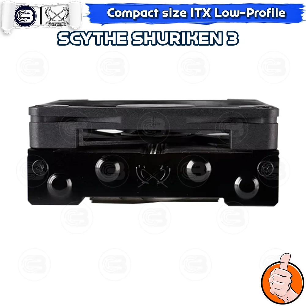 [CoolBlasterThai] SCYTHE SHURIKEN 3 Black Low-Profile CPU Cooler with 4 Heatpipes (AM5/LGA1851 Ready)