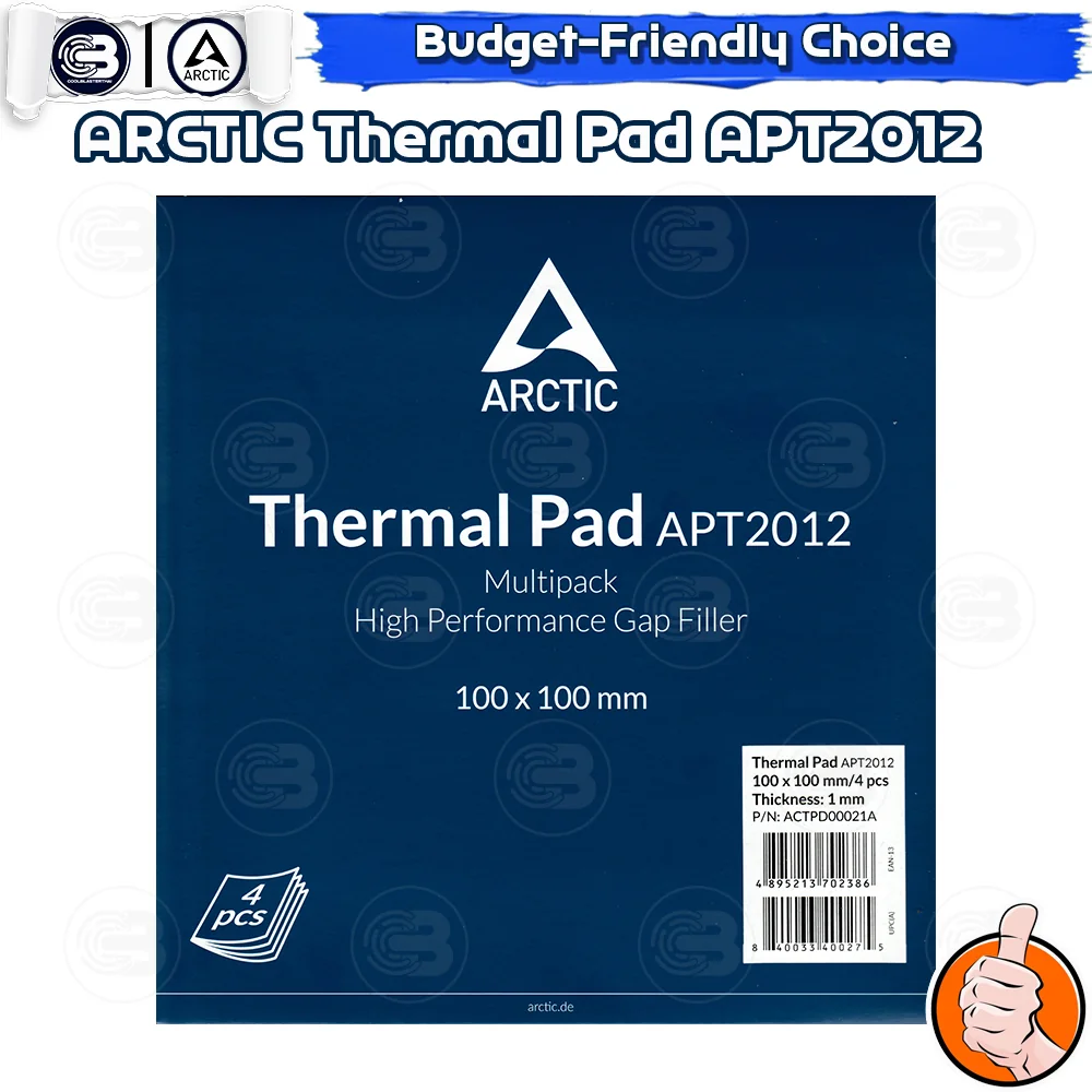 [CoolBlasterThai] ARCTIC Thermal Pad (Basic Pad) TP-1 (APT2012) Value Pack 4Pcs 100x100x1.0 mm. (ซิลิโคนนำความร้อน)