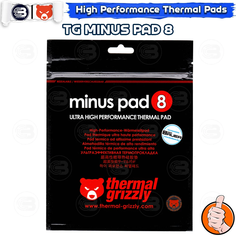 [CoolBlasterThai] THERMAL GRIZZLY MINUS PAD 8 Thermal Pad 2PCS- 120x20 /2.0 mm./8 W/mK