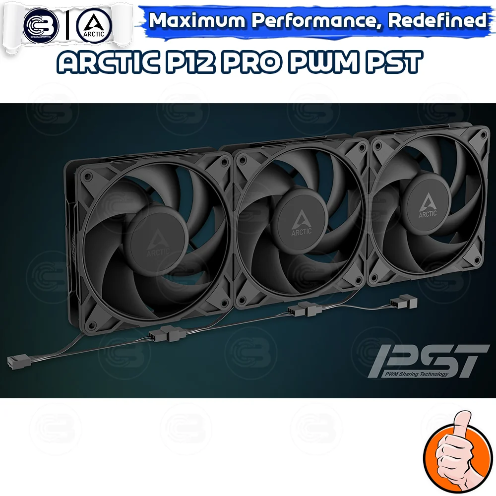 [CoolBlasterThai] ARCTIC P12 PRO PST BLACK (BULK PACKAGING) (size 120 mm.) PC Fan Case ประกัน 6 ปี