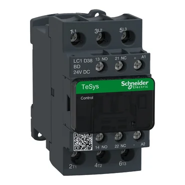 LC1D38BD : Contactor 3P (3NO) 38A 1NO+1NC 24Vdc Schneider by MAX POWER-SHOP image 2 LC1D38BD : Contactor 3P (3NO) 38A 1NO+1NC 24Vdc Schneider by MAX POWER-SHOP image 2