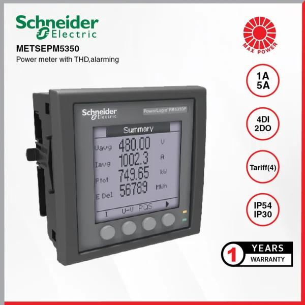 METSEPM5350 : Power Meter 0.5S 4DI 2RO RS485 Schneider by MAX POWER-SHOP METSEPM5350 : Power Meter 0.5S 4DI 2RO RS485 Schneider by MAX POWER-SHOP