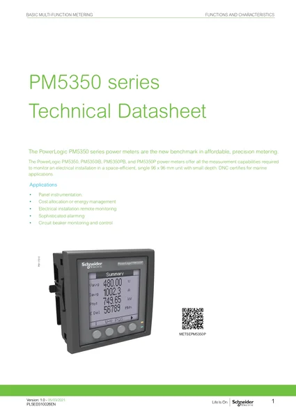 METSEPM5350 : Power Meter 0.5S 4DI 2RO RS485 Schneider by MAX POWER-SHOP image 2 METSEPM5350 : Power Meter 0.5S 4DI 2RO RS485 Schneider by MAX POWER-SHOP image 2