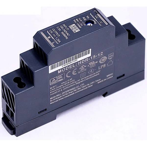 HDR-15-12 : DIN Rail 15W O/P 12V 1.25A Mean well by MAX POWER-SHOP HDR-15-12 : DIN Rail 15W O/P 12V 1.25A Mean well by MAX POWER-SHOP