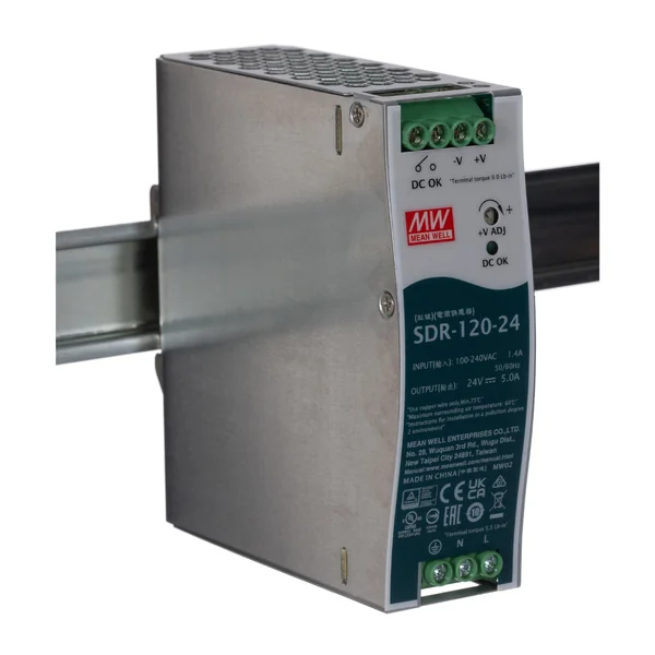 SDR-120-24 : 120W DIN Rail Single Output with PFC Mean Well by MAX POWER-SHOP image 2 SDR-120-24 : 120W DIN Rail Single Output with PFC Mean Well by MAX POWER-SHOP image 2