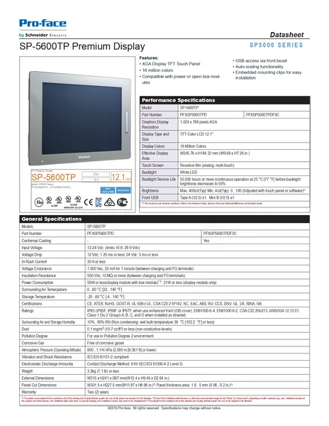 PFXSP5600TPD : 12.1" Premium Display SP5000 Pro-Face by MAX POWER-SHOP image 3 PFXSP5600TPD : 12.1" Premium Display SP5000 Pro-Face by MAX POWER-SHOP image 3