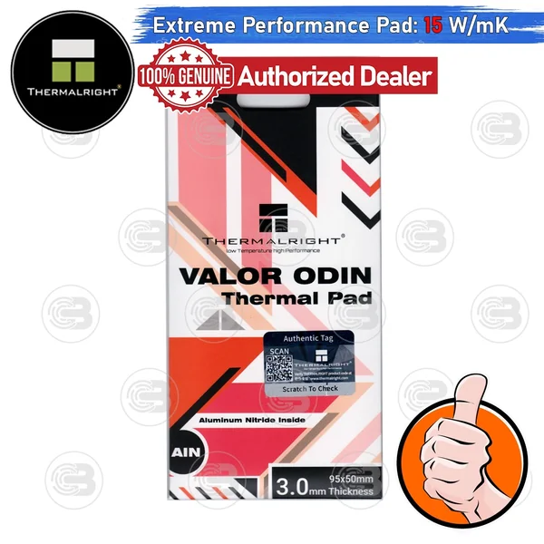 [CoolBlasterThai] Thermalright VALOR ODIN Thermal Pad (Aluminum Nitride) 95x50x3.0 mm./15 W/mK image 1