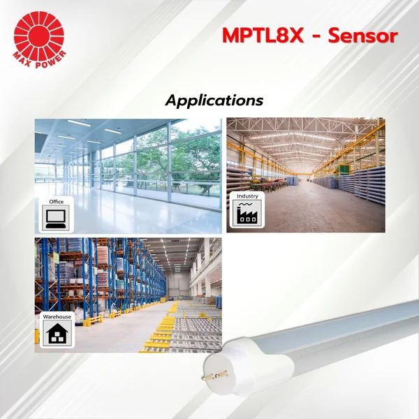 MPTL8XD18-Sensor : LED T8 Tube 18W 6000K 2500lm.(sensor) MAX POWER by MAX POWER-SHOP image 2 MPTL8XD18-Sensor : LED T8 Tube 18W 6000K 2500lm.(sensor) MAX POWER by MAX POWER-SHOP image 2