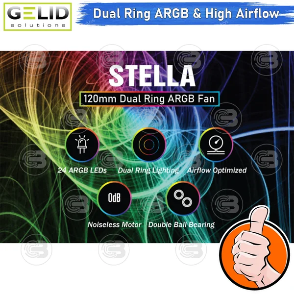 [CoolBlasterThai] GELID STELLA 12CM (120mm) High Performance 120mm Dual Ring A-RGB Fan Case ประกัน 3 ปี(FN-STELLA-01) image 6