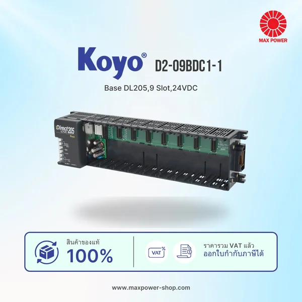 D2-09BDC1-1 : Base DL205, 9 Slot, 24VDC Koyo by MAX POWER-SHOP D2-09BDC1-1 : Base DL205, 9 Slot, 24VDC Koyo by MAX POWER-SHOP