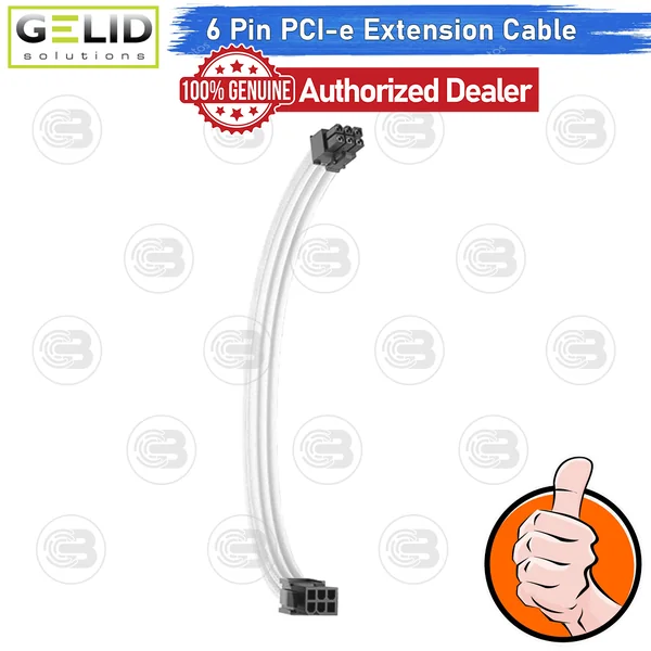 [CoolBlasterThai] GELID 6 Pin PCI-e EXTENSION WHITE CABLE (CA-6P-02) image 1