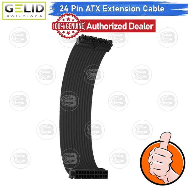 [CoolBlasterThai] GELID 24-Pin ATX EXTENSION BLACK CABLE (CA-24P-01) image 1