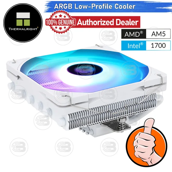 [CoolBlasterThai] Thermalright AXP120-X67 WHITE ARGB Low-Profile CPU Cooler with 6 Heatpipes (AM5/LGA1851 Ready) ประกัน 6 ปี image 1