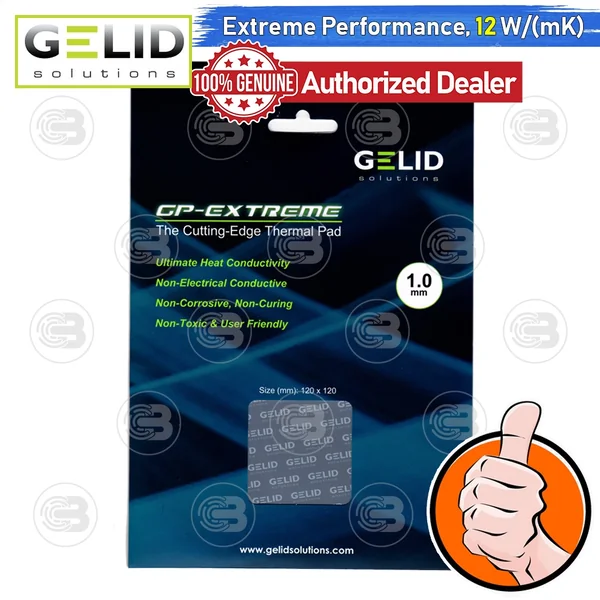 [CoolBlasterThai] GELID GP-EXTREME Thermal Pad 120x120x1.0 mm./12.0 W/mK (TP-GP01-S-B) image 1