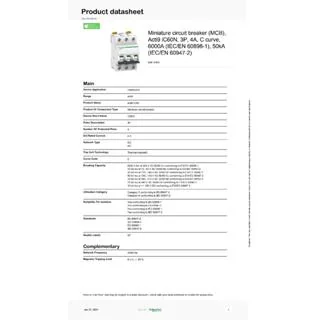 A9F74304 : MCB Acti9 iC60N 3P 4A C-Curve Schneider by MAX POWER-SHOP image 2 A9F74304 : MCB Acti9 iC60N 3P 4A C-Curve Schneider by MAX POWER-SHOP image 2