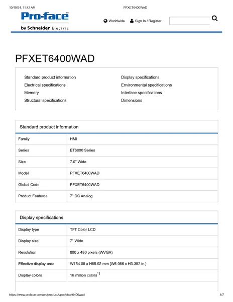 PFXET6400WAD : 7" W WVGA, Easy HMI, ProEX Pro-Face by MAX POWER-SHOP image 3 PFXET6400WAD : 7" W WVGA, Easy HMI, ProEX Pro-Face by MAX POWER-SHOP image 3