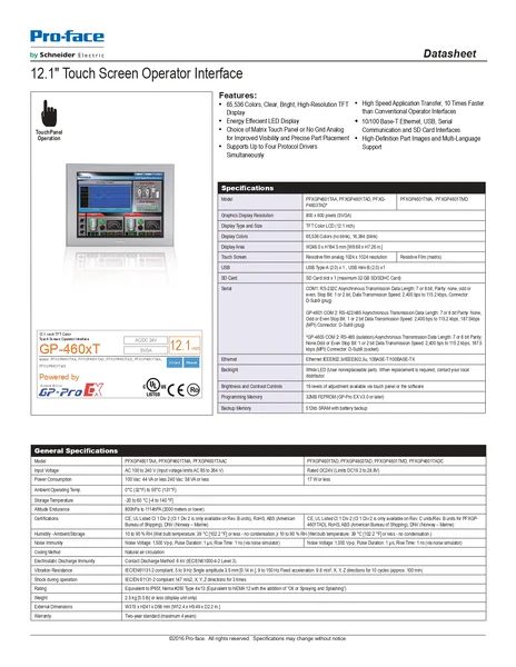 PFXGP4601TAD : 12.1" TFT Analog Touch Panel (DC) Pro-Face by MAX POWER-SHOP image 3