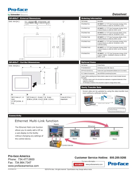 PFXGP4601TAD : 12.1" TFT Analog Touch Panel (DC) Pro-Face by MAX POWER-SHOP image 4