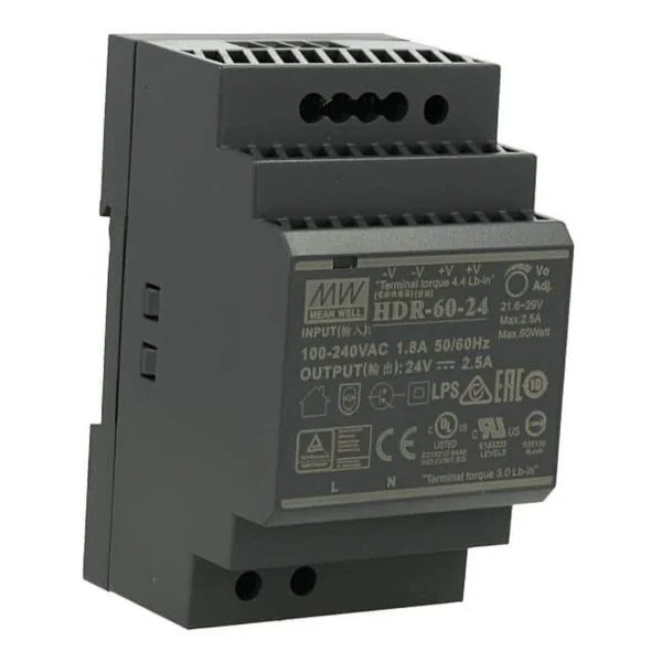 HDR-60-24 : 60W Ultra Slim Step Shape DIN Rail Mean well by MAX POWER-SHOP HDR-60-24 : 60W Ultra Slim Step Shape DIN Rail Mean well by MAX POWER-SHOP