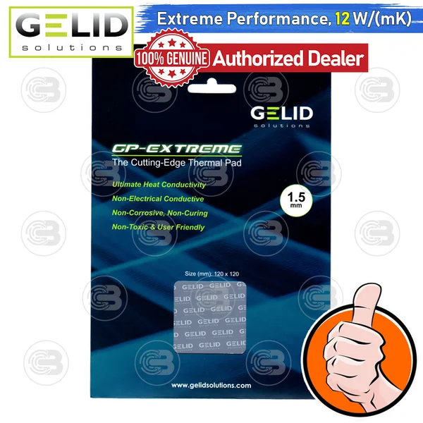 [CoolBlasterThai] GELID GP-EXTREME Thermal Pad 120x120x1.5 mm./12.0 W/mK (TP-GP01-S-C) image 1