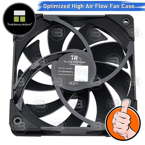 [CoolBlasterThai] Thermalright TL-C12 PRO 1850 RMP High Air Flow Fan Case (size 120 mm.) ประกัน 6 ปี image 4