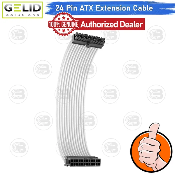[CoolBlasterThai] GELID 24-Pin ATX EXTENSION WHITE CABLE (CA-24P-02) image 1